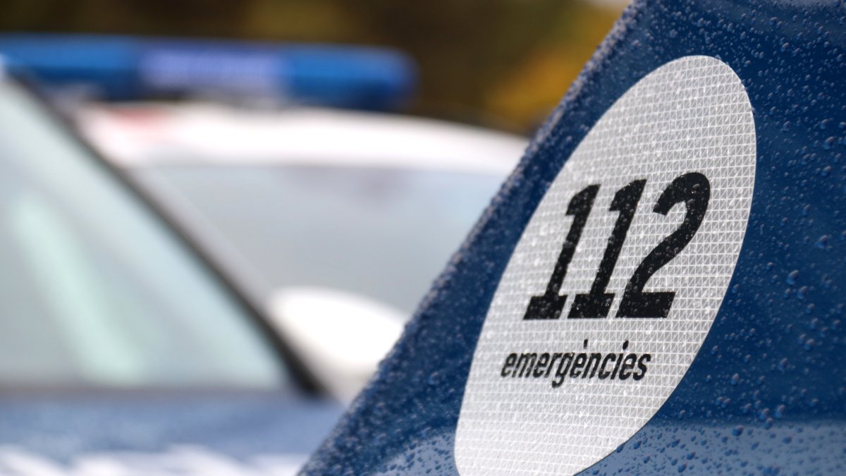 Plan|Plano de detalle de un lateral de uno de los vehículos de los Mossos d'Esquadra