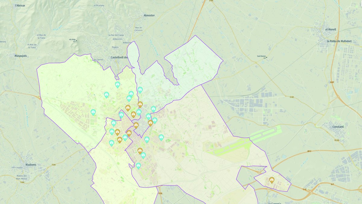 Mapa de la zonificació escolar de Reus.