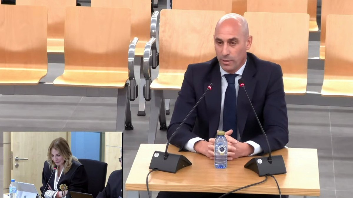El expresidente de la Federación Española de Fútbol, Luis Rubiales, declara en el juicio contra él en la Audiencia Nacional.  Autor: Audiencia Nacional