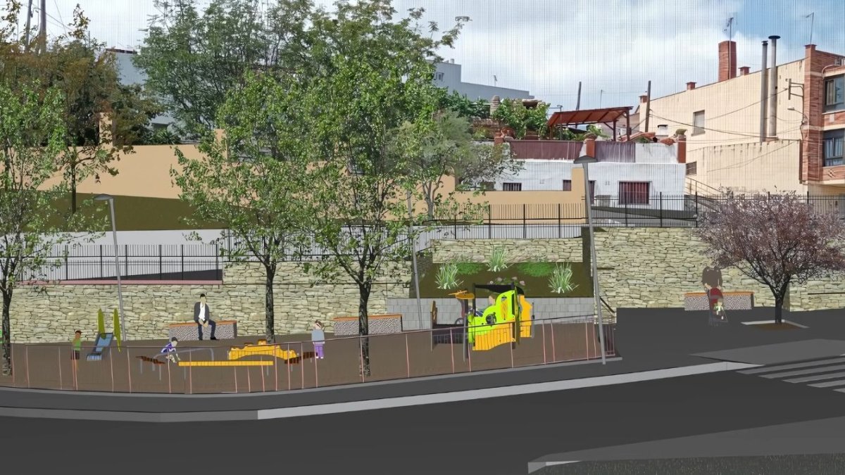 Render del proyecto de urbanización del entorno de la antigua ermita de Santa Magdalena en Valls.