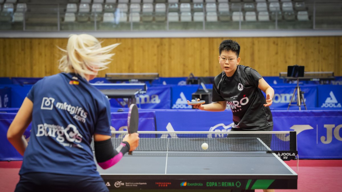 La jugadora del Miró Ganxets Costa Daurada, Chi Ge, durante el primer partido de las semifinales.