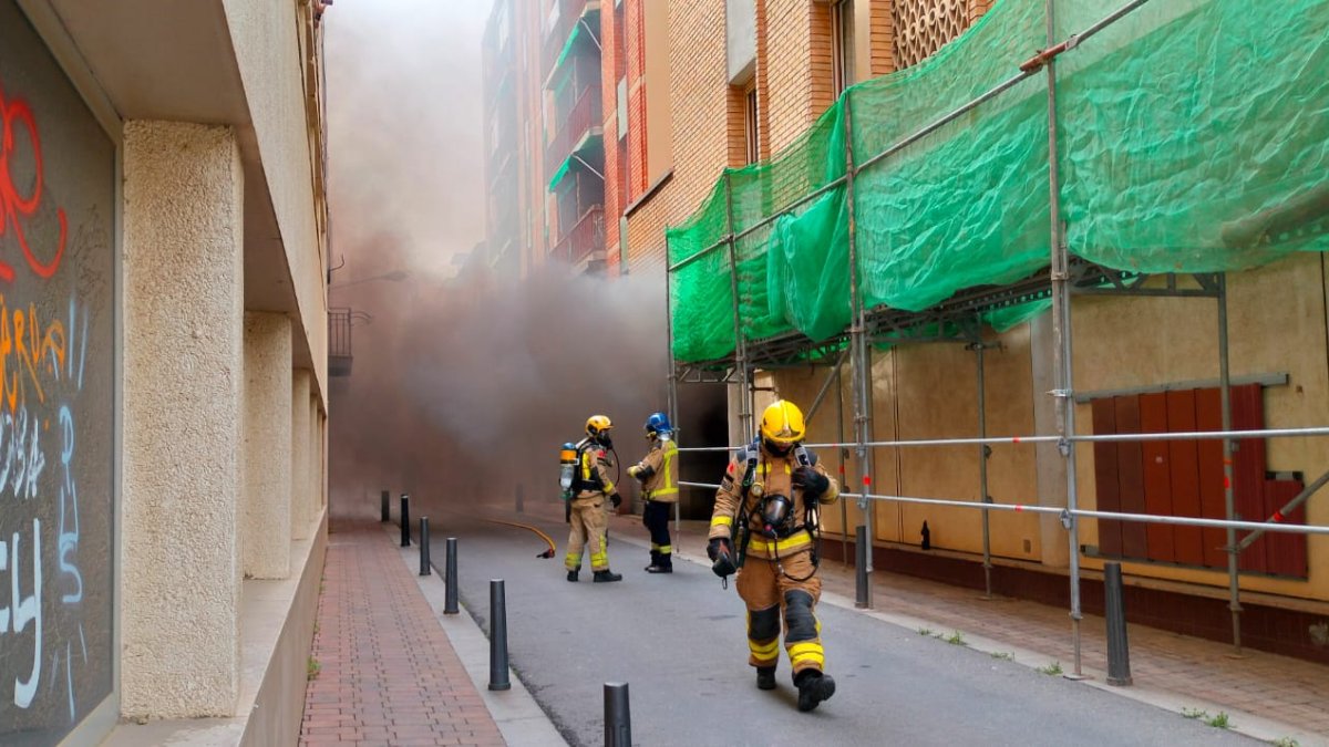 Imatge de l'incendi a l'aparcament soterrani