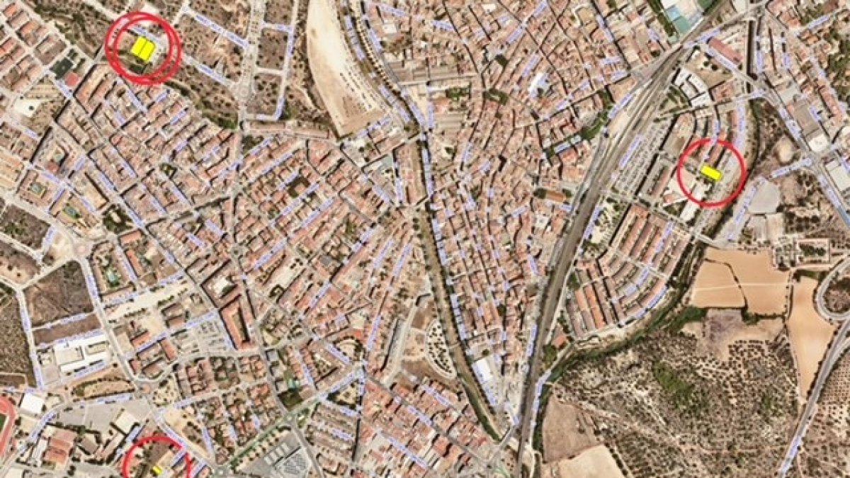 Mapa dels solars cedits al Vendrell per fer pisos.