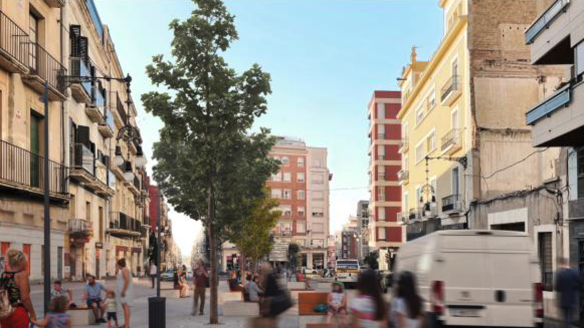 Render que muestra el futuro de la Plaça Prim de Tarragona.