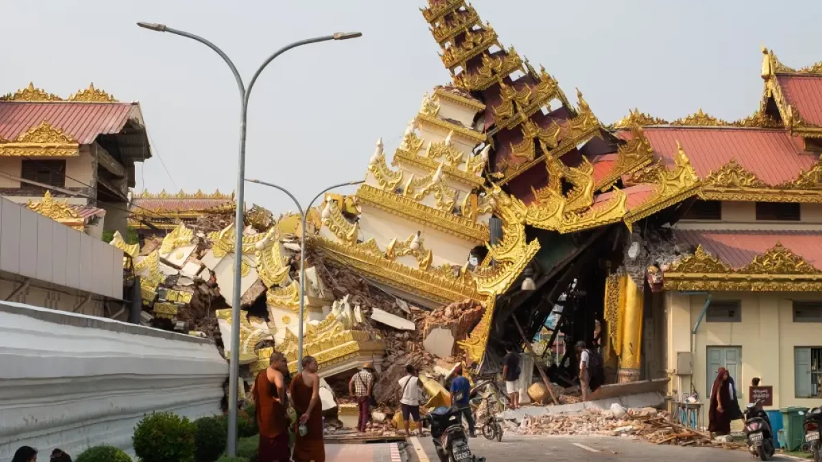 Imagen de los efectos del terremoto en Myanmar