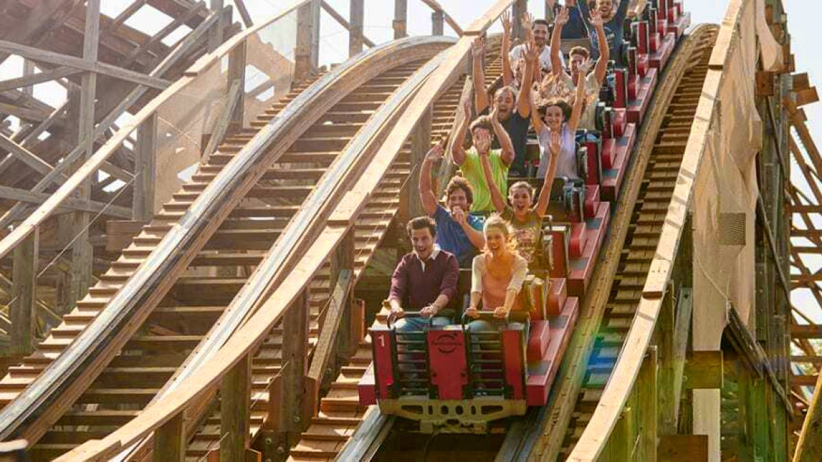 Imagen de la atracción Stampida de PortAventura World.