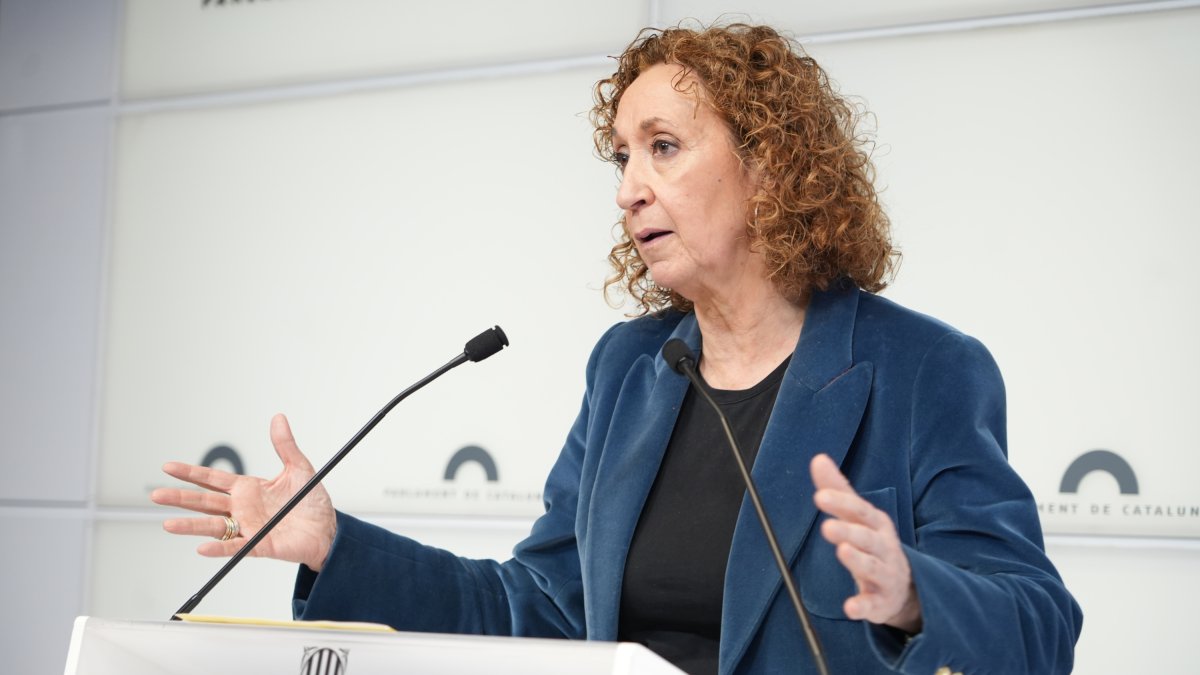 Imatge d'arxiu de la portaveu d'ERC al Parlament, Ester Capella, en roda de premsa