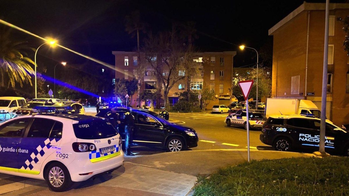 Un instant del dispositiu policial conjunt al barri de Sant Josep Obrer.