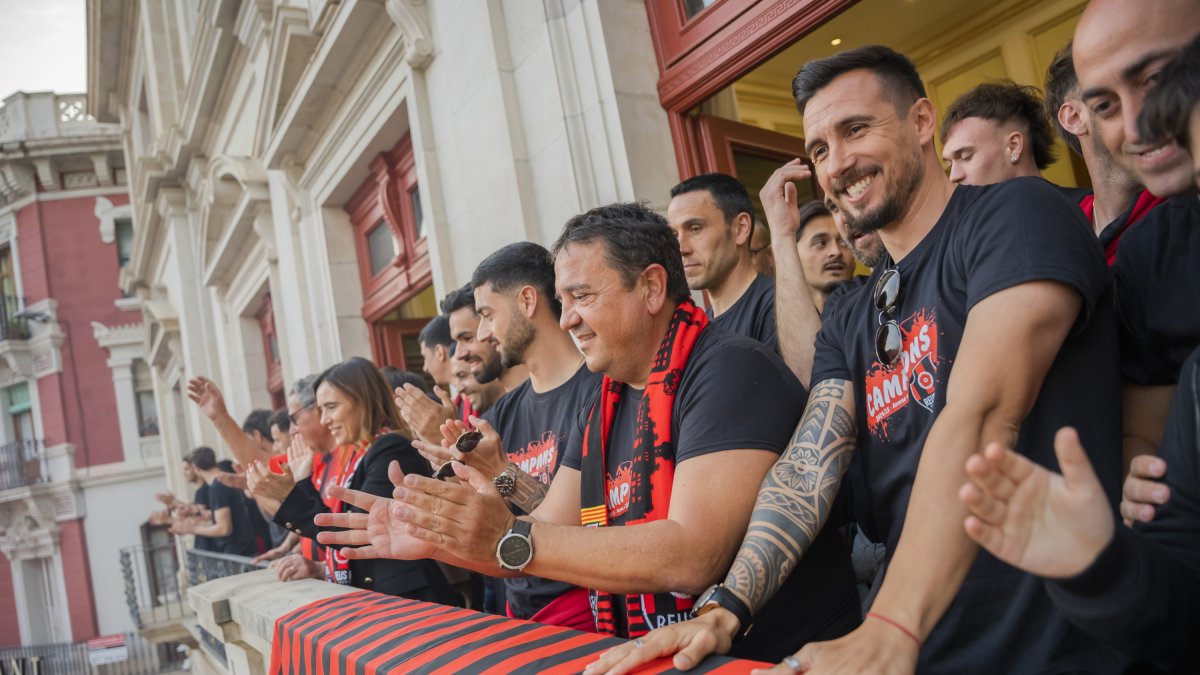 El president Xavi Roig i el tècnic Marc Carrasco.