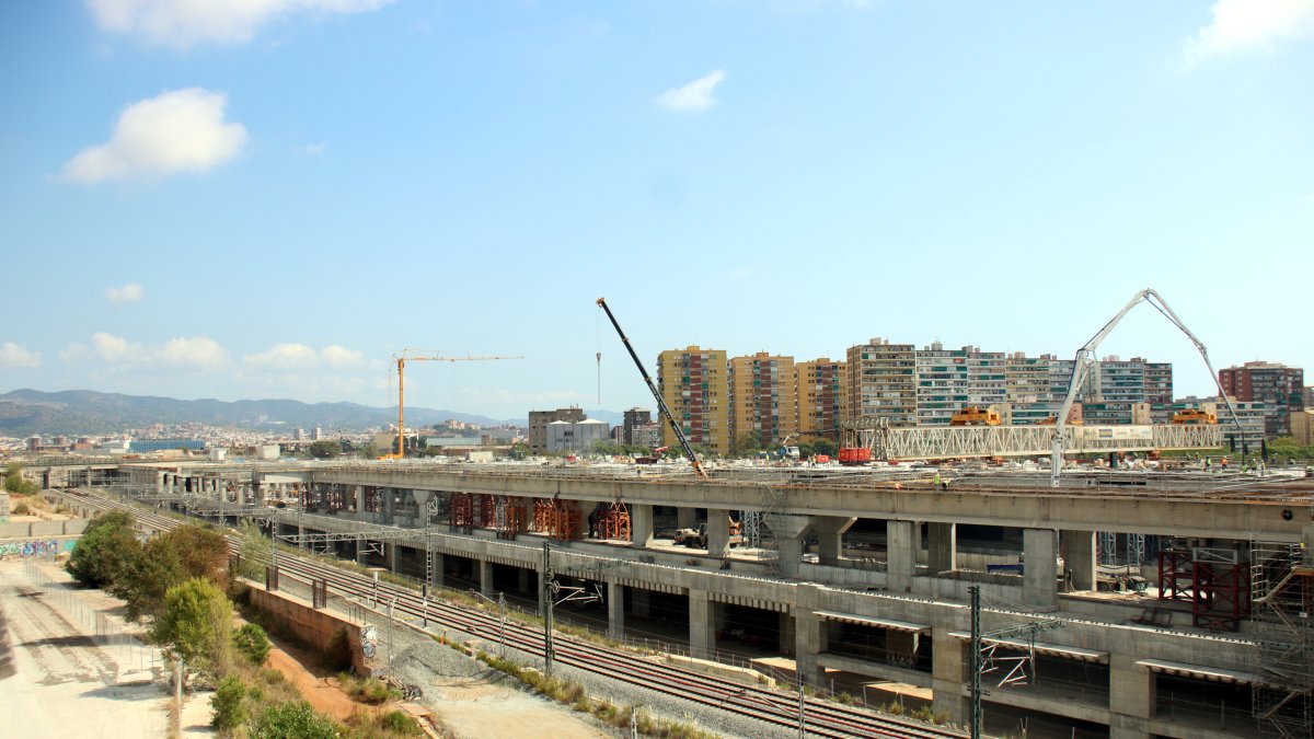 Vista aèria de la futura estació de La Sagrera