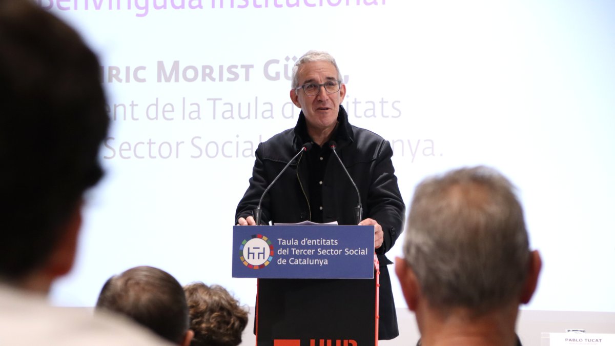 Imagen de archivo del presidente de la Mesa|Tabla del Tercer Sector, Enric Morist, en un acto