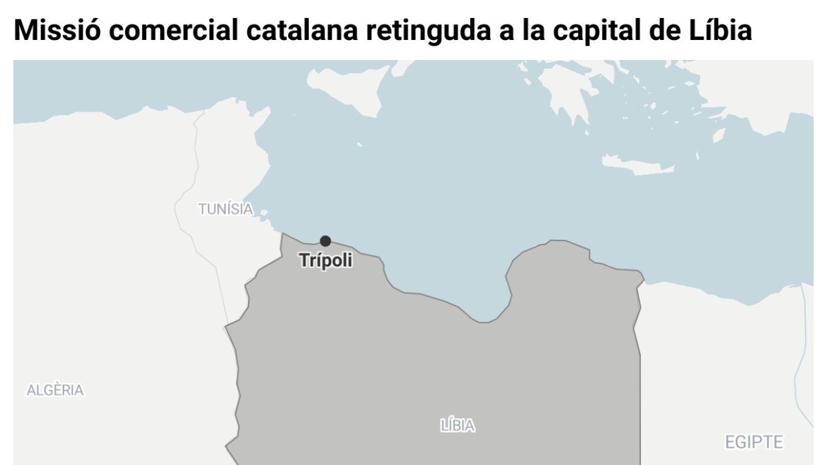 Mapa de localització de la capital de Líbia, Trípoli, on hi ha retinguda una missió comercial catalana