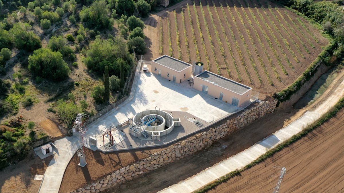 Imatge aèria de la nova EDAR de la Nou de Gaià.