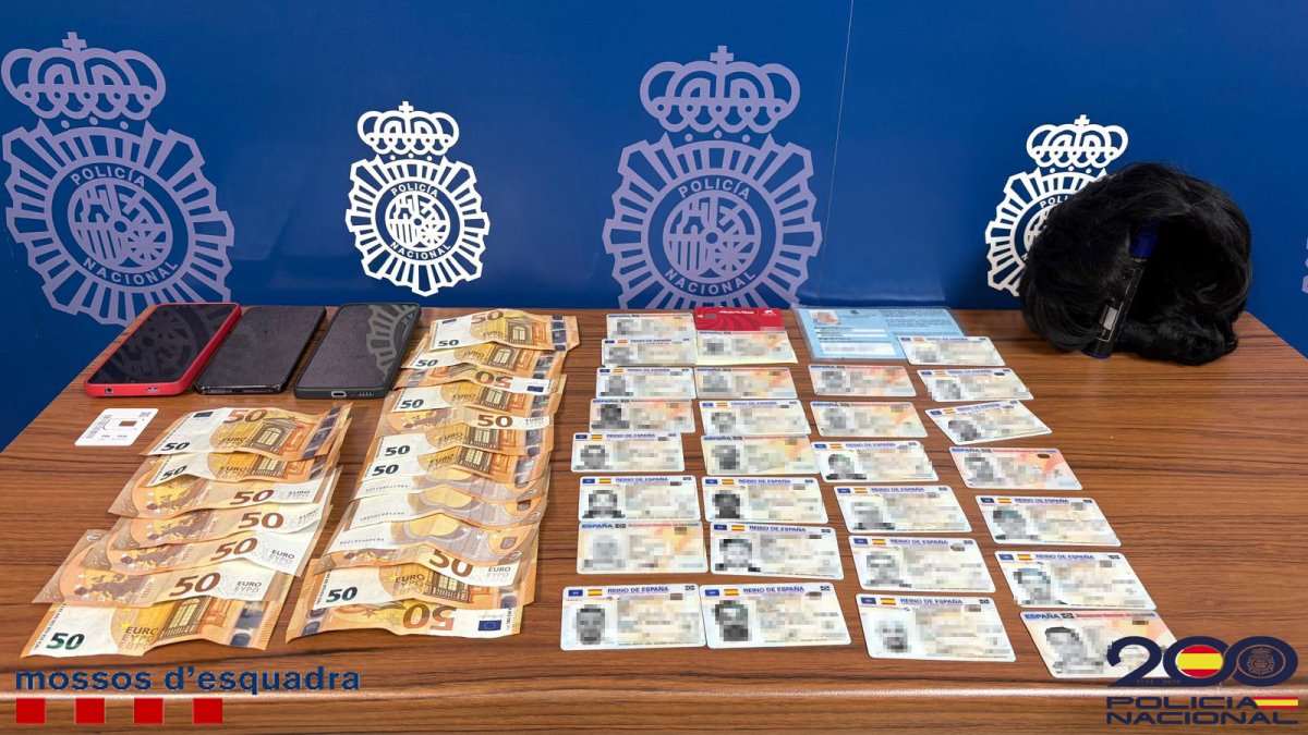 Imagen de algunos de los DNIs sustraídos.