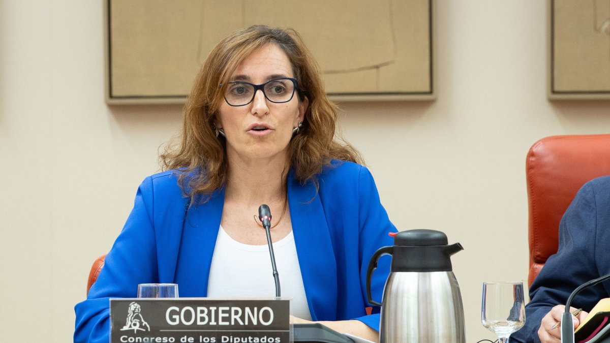 La ministra de Sanidad, Mónica García, este martes en el Congreso.