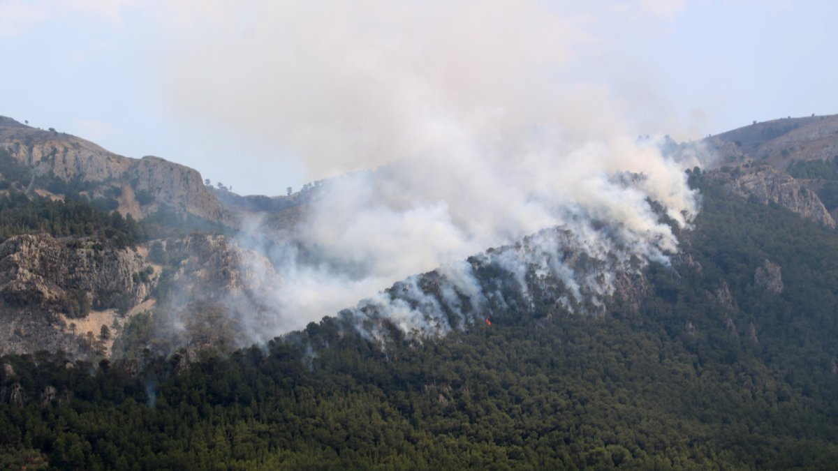 Fuego en la sierra de Paüls este martes por la tarde