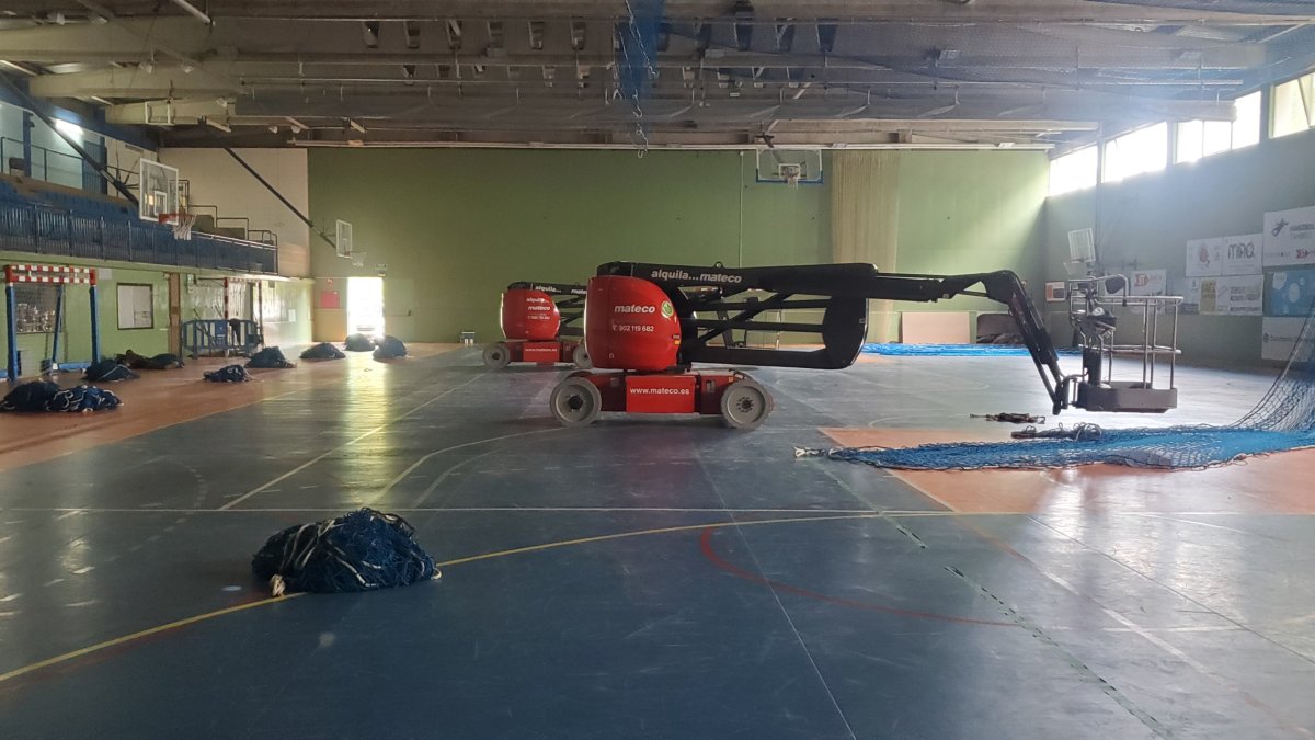Imagen de las obras que se están realizando en el Palacio de Deportes.