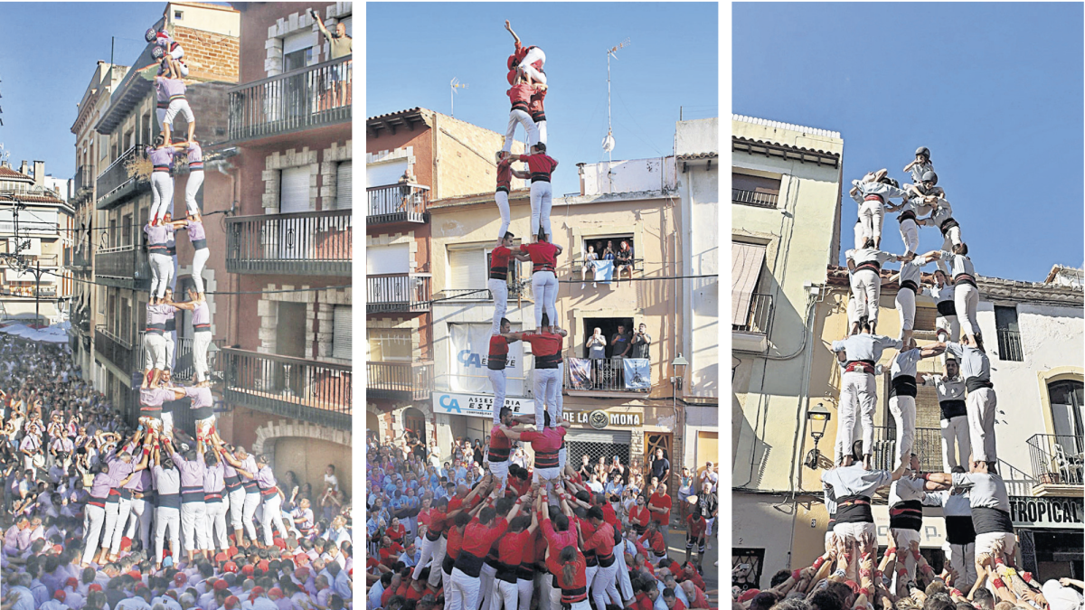 3de9f de la Jove de Tarragona i la Joves de Valls i 5de7 dels Nois de la Torre a la diada del Quadre.