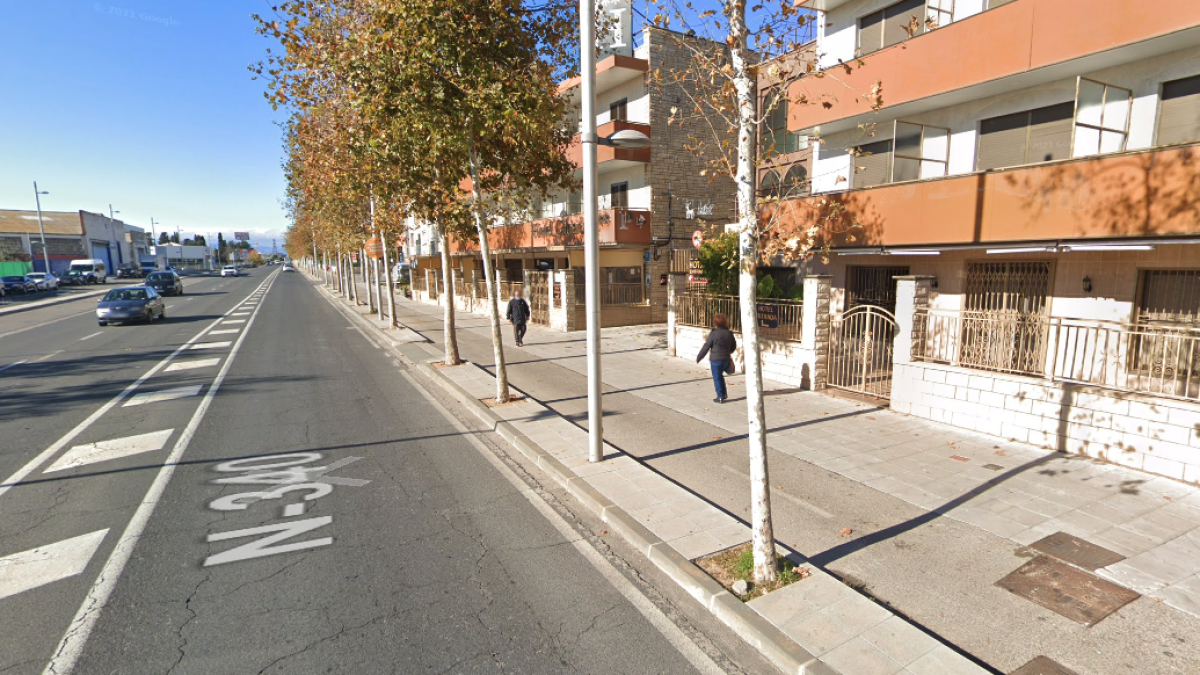 Imagen del punto afectado por un escape de gas en la carretera de Valencia de Tarragona.