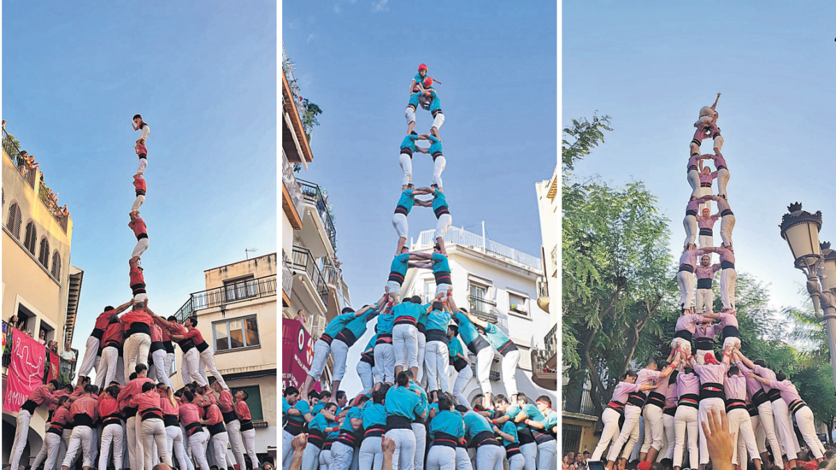 de8fm de la Colla Vella a Vilallonga i 2de9fm dels Verds a Sitges, estrenes de la temporada, i 3de9f de la Jove de Tarragona a Constantí