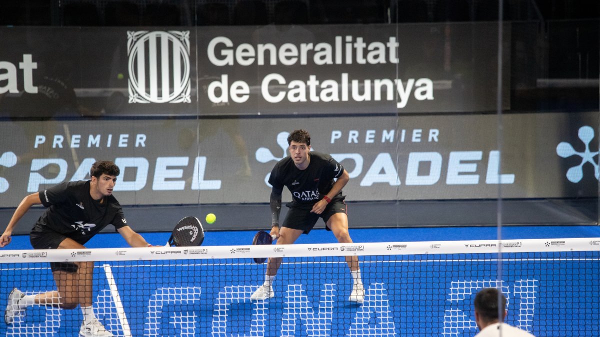 Agustín Tapia i Arturo Coello, durant la seva estrena a la pista central del Palau d’Esports.