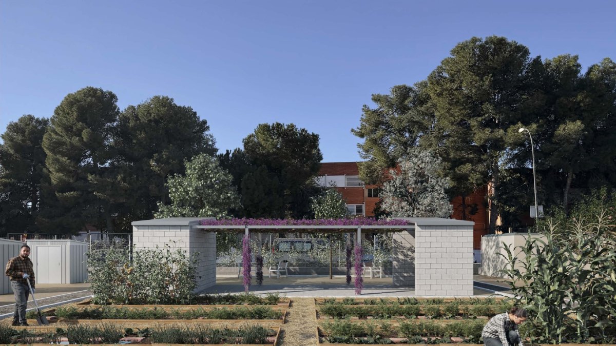 Imatge virtual del projecte d'horts urbans del carrer d'Astorga.