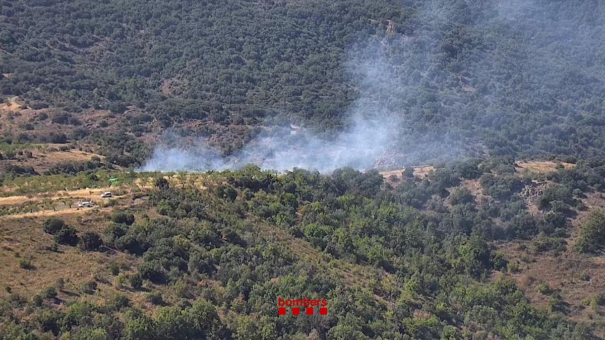 Imatge de l'incendi a Vilanova de Prades