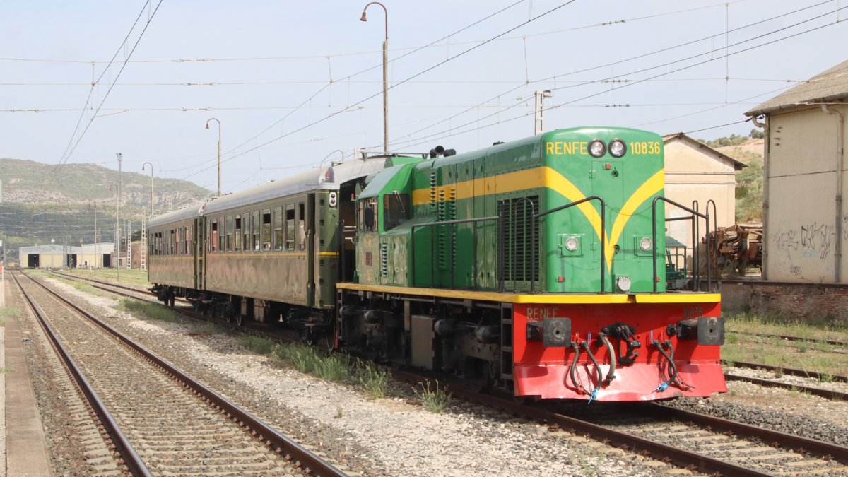 Imatge de la locomotora Yeyé guardada el Museu del Ferrocarril de Móra la Nova