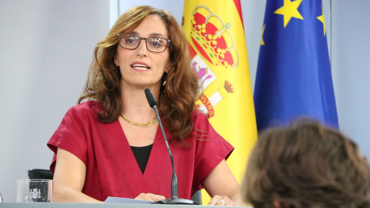 La ministra de Sanitat, Mónica García, aquest dimarts en roda de premsa