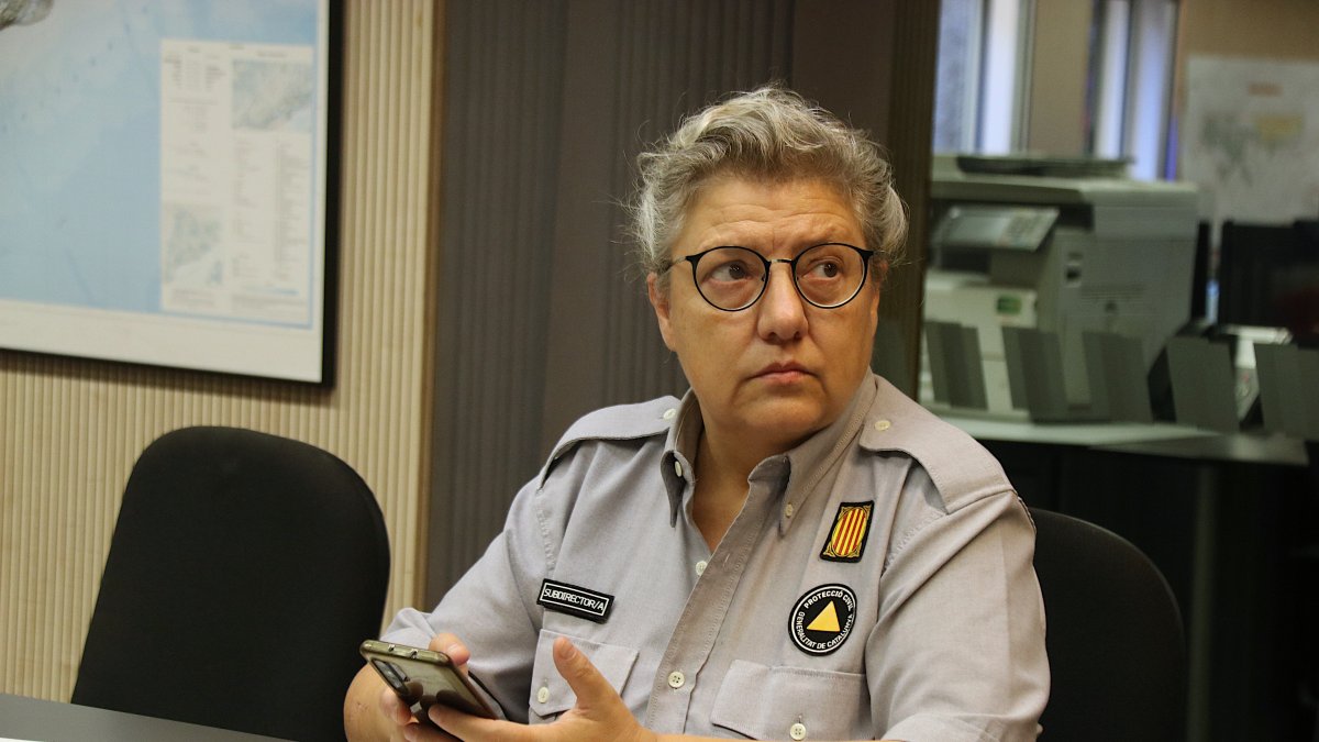 Imma Solé, subdirectora de Protección Civil, haciendo seguimiento del envío.