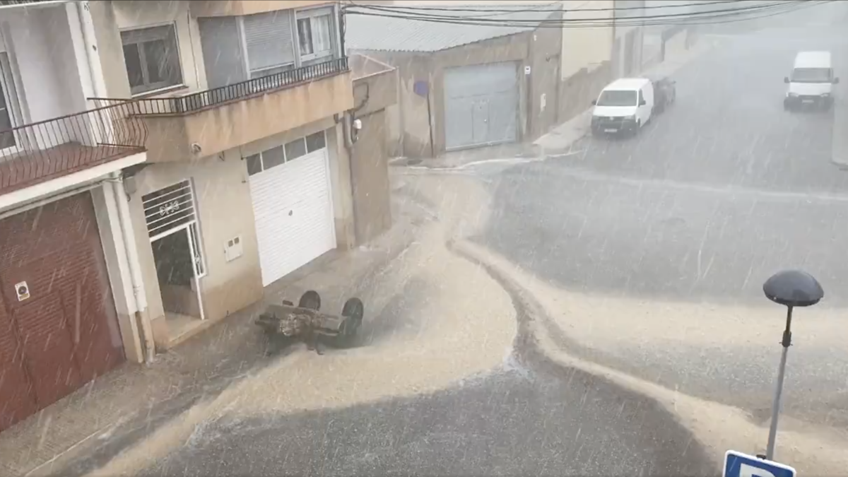 Imagen de las precipitaciones en La Sénia, en el Montsià