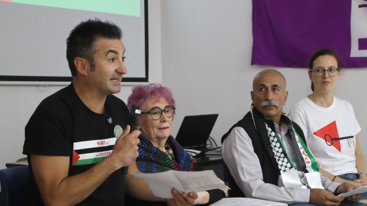 Imatge del debat organitzat per UGT a Tarragona sobre la situació a Palestina