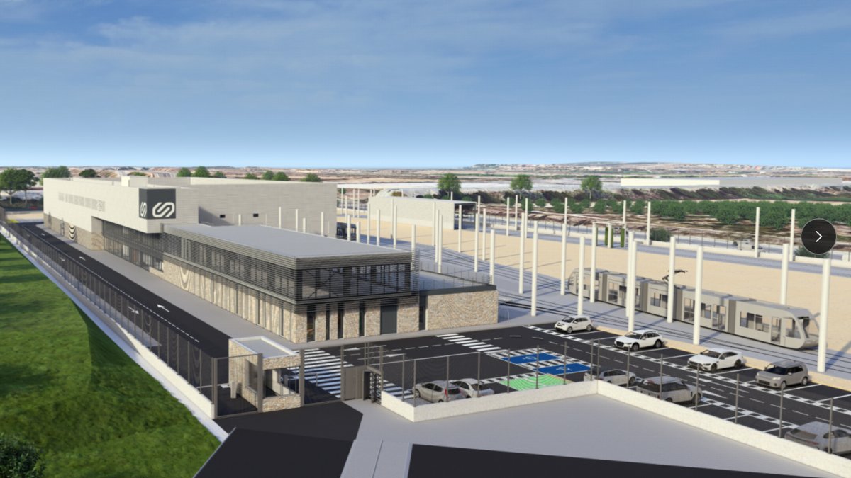 Render del futuro Centro Operativo del tranvía del Camp de Tarragona.