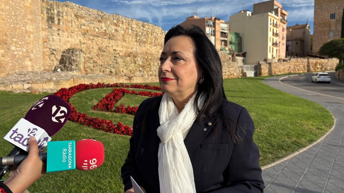 Maria Mercé Martorell en la plaza de la Unesco de Tarragona.