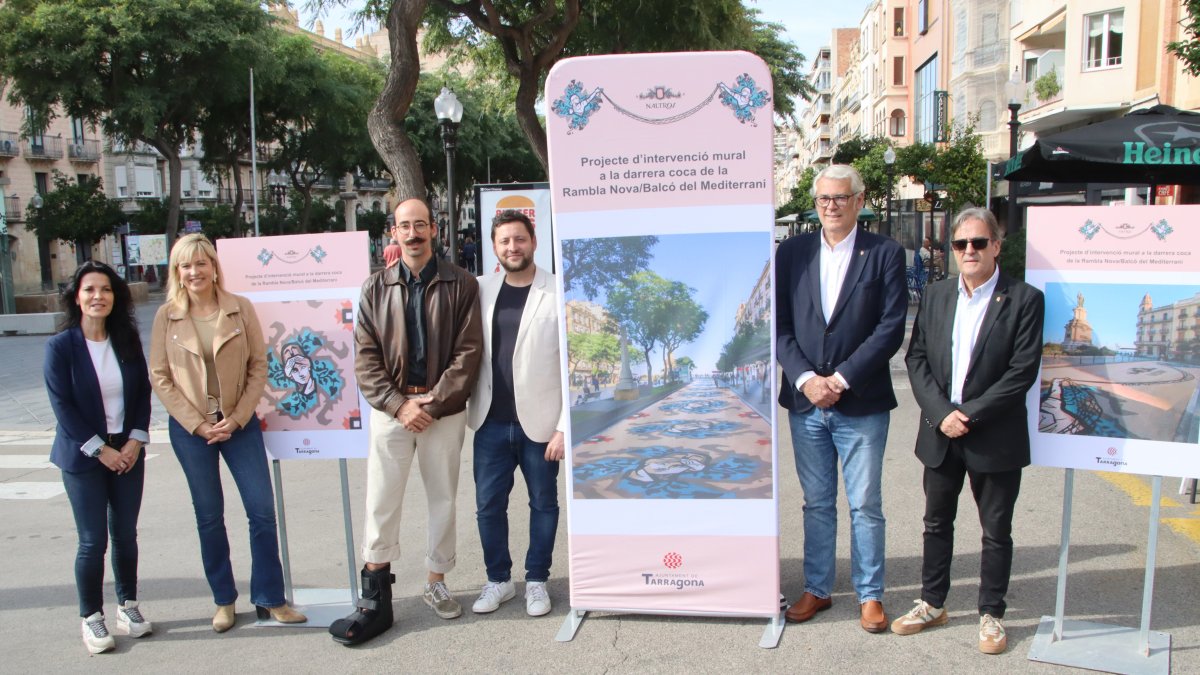 Imagen de los impulsores del proyecto de intervención en la Rambla Nova de Tarragona.