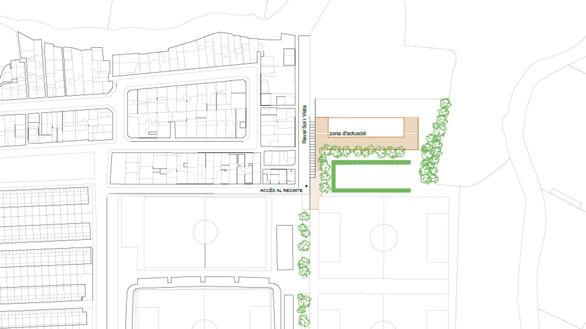 Plano de la zona donde se situará la nave.