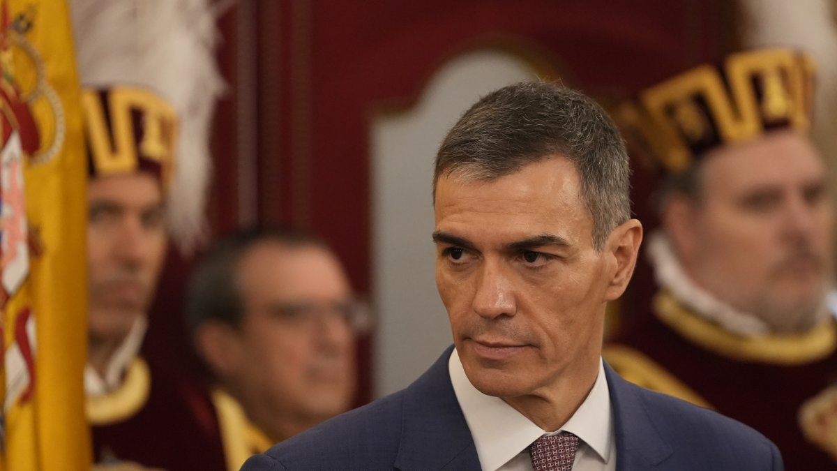 El president del govern espanyol, Pedro Sánchez, durant la celebració del dia de la Constitució a Madrid.