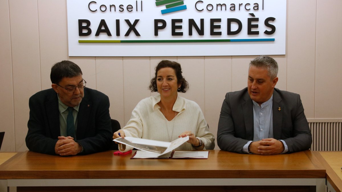 La consellera de Economia i Finances, Alícia Romero, en el Consell Comarcal del Baix Penedès.