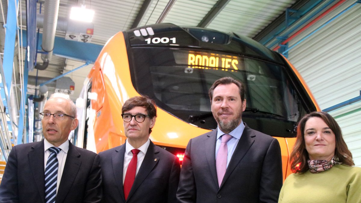 Imagen de archivo de Leopoldo Maestu, Salvador Illa, Óscar Puente y Cristina Andériz, durante la presentación de los nuevos Rodalies fabricados en Alstom