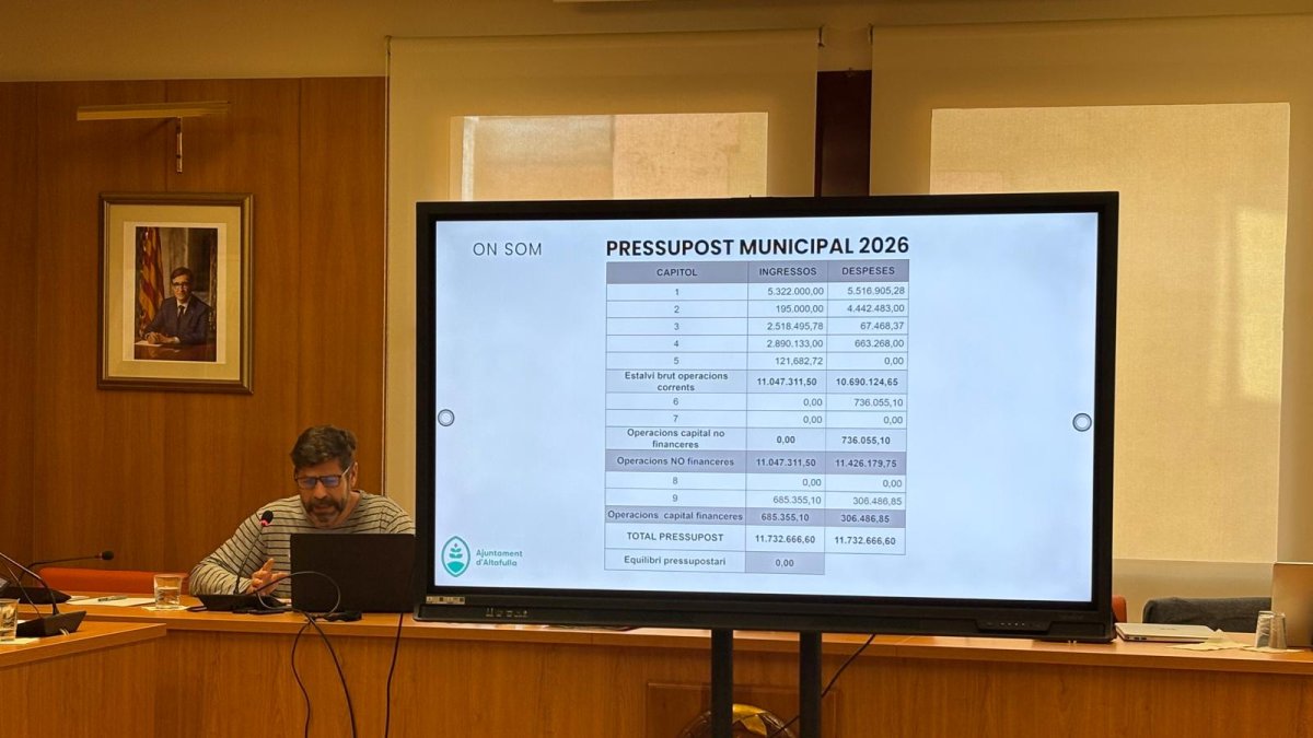 El Ayuntamiento de Altafulla aprueba el Presupuesto Municipal de 2026