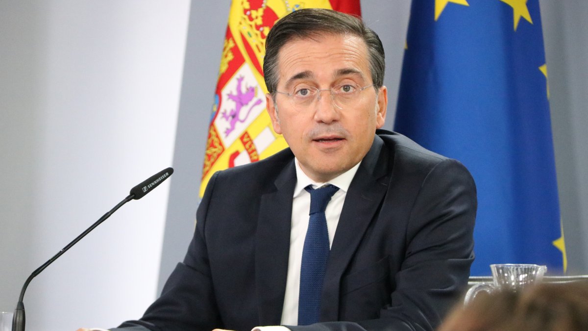 El Ministre d'Exteriors, José Manuel Albares, aquest dimarts en roda de premsa