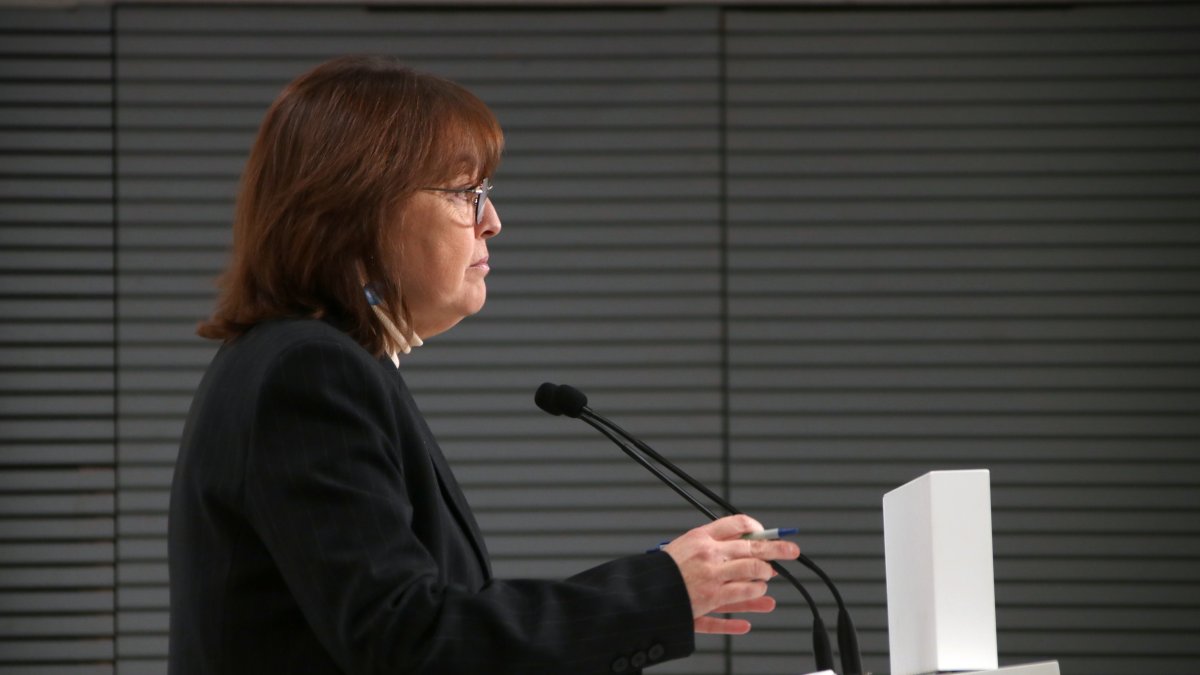 La consellera i portaveu del Govern, Sílvia Paneque, durant la roda de premsa