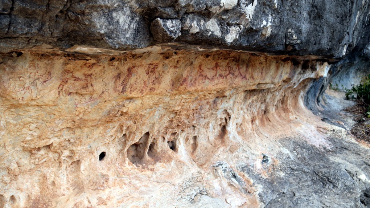 Plano general del panel de pinturas rupestres del Mas de Barberans