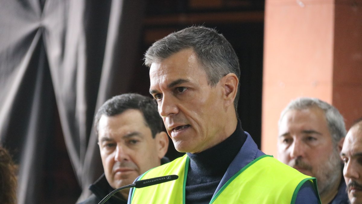 El president Pedro Sánchez a Adamuz