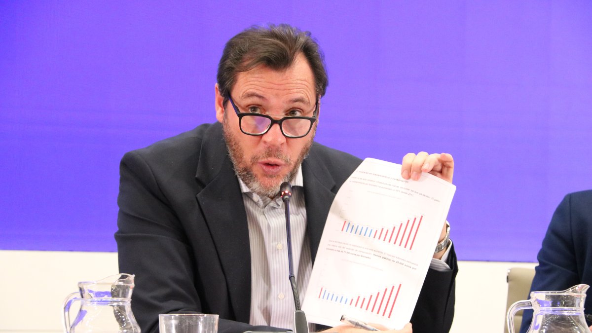 El ministre de Transports, Óscar Puente, en roda de premsa