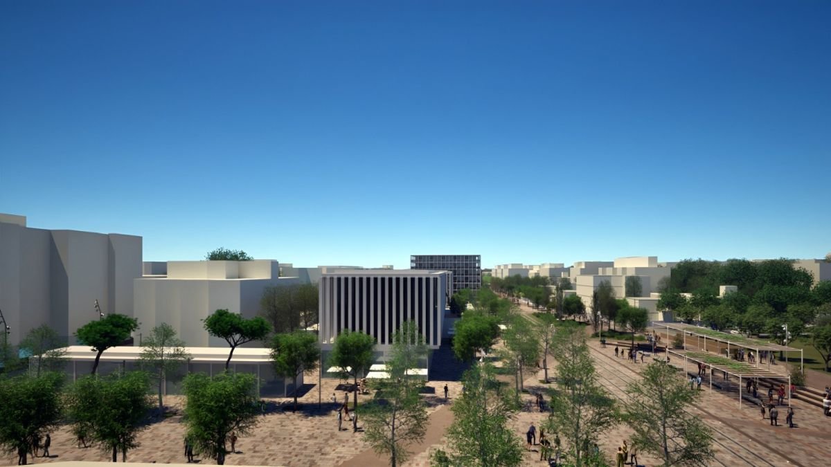 Recreación digital del futuro trazado del nuevo Eje Cívico de Salou.