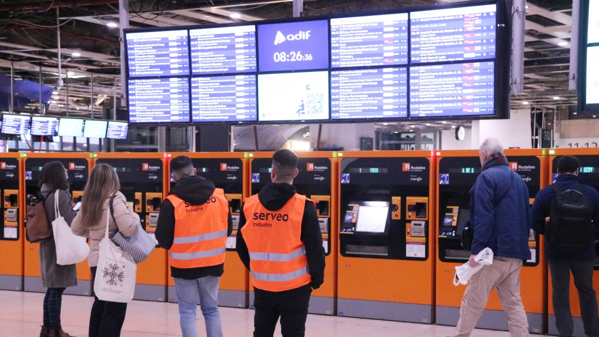 Resignació a l'estació de Sants de Barcelona.