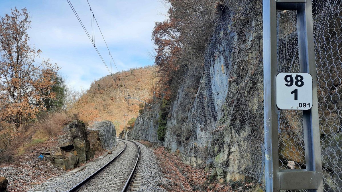 Tramo de vía después de las obras de adecuación de Adif