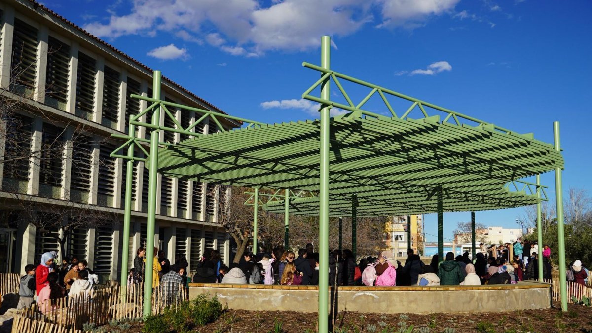 Inauguració del refugi climàtic de l'escola Marià Fortuny