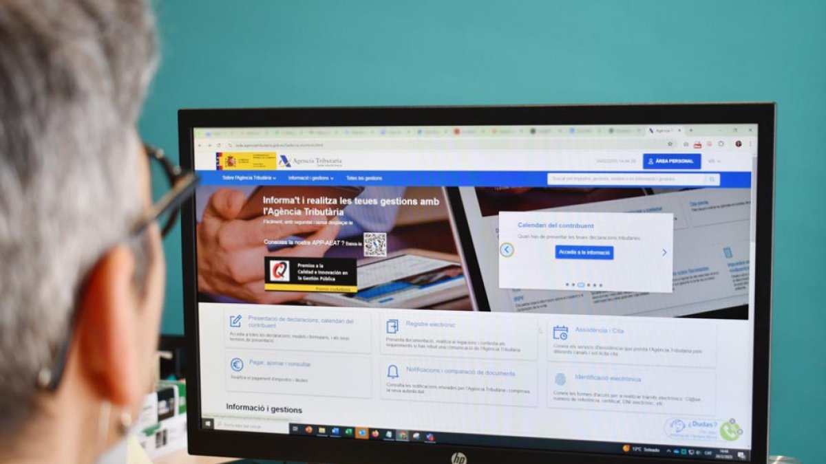 Imagen de archivo de la web de la Agencia Tributaria